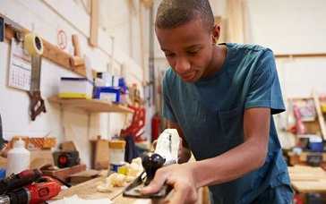 An apprentice working
